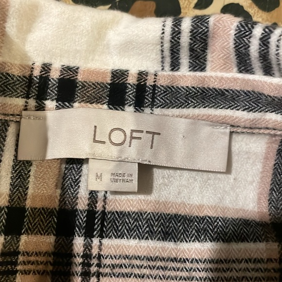 LOFT Plaid Flannel Oversized Everyday Shirt - Picture 8 of 9